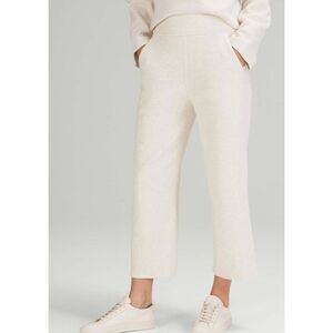 Lululemon oatmeal high rise crop textured wide leg pant 14